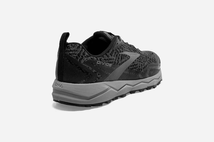 Divide Trail Brooks Running Shoes NZ Mens - Black/Grey - MEGSXU-309